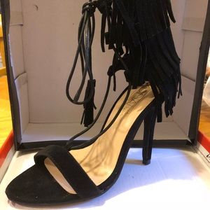 Adriana Black Suede. Size 5.Stiletto 4”. New.